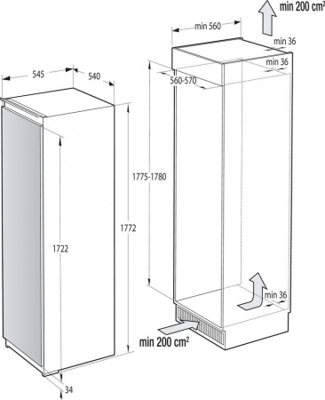 Морозильная камера встраиваемая Gorenje FNI 4181 E1
