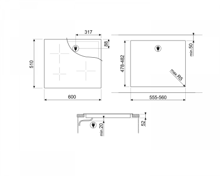 Варочная панель индукционная Smeg SI2641D