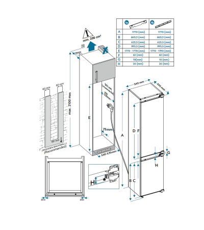 Холодильник встраиваемый Jacky's JL BW1770