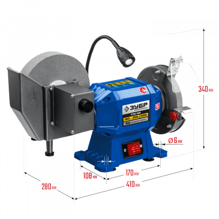 Заточной станок для мокрого и сухого шлифования Зубр ПТМ-150, d150 / d200 мм, 500 Вт