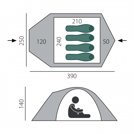 Палатка туристическая BTrace Challenge 4 четырёхместная, 4-19271