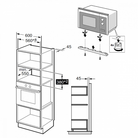 Микроволновая печь встраиваемая Maunfeld MBMO.20.8GW