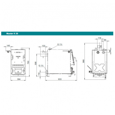 Котел стальной твердотопливный Zota Master X-20 20 кВт