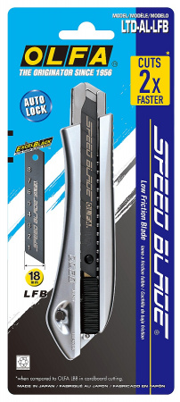 Нож Olfa OL-LTD-AL-LFB с выдвижным сегментированным лезвием, автофиксатор