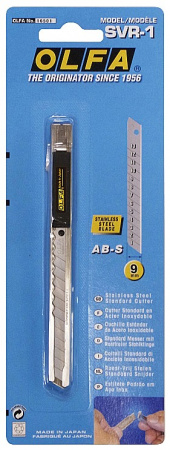 Нож Olfa OL-SVR-1 с выдвижным лезвием и корпусом из нержавеющей стали