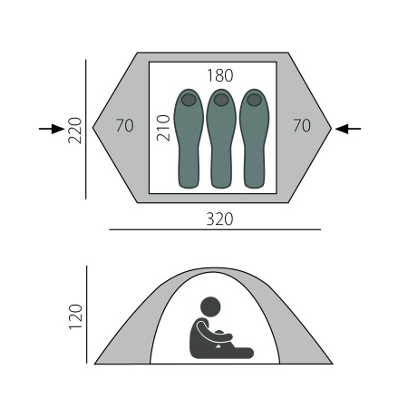 Палатка BTrace Ion 3 (220*320*120) Зеленый 4-21686