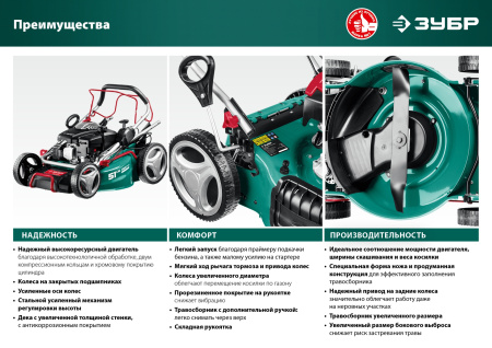 Газонокосилка бензиновая Зубр ГБ-460