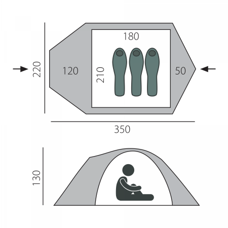 Палатка BTrace Canio 3 (220*350*130) Зеленый 4-19268