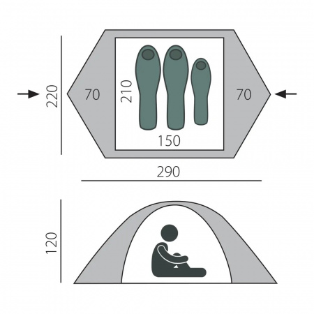 Палатка BTrace Scout 2 (220*290*120) Зеленый/Бежевый 4-25370