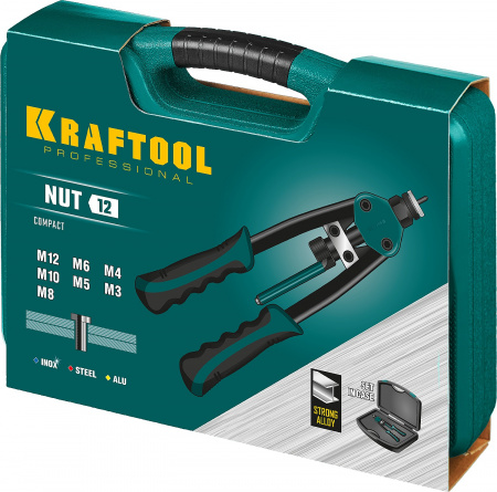 Заклепочник резьбовой двуручный в кейсе Kraftool NUT-12 31183