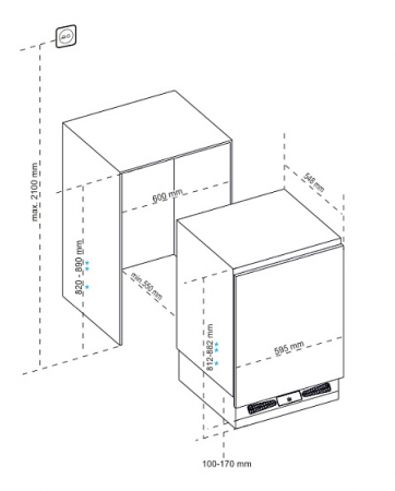 Морозильная камера встраиваема Korting KSI-8189-F