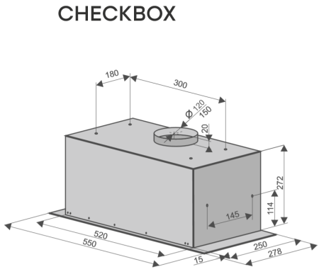 Кухонная вытяжка полновстраиваемая Konigin Checkbox Inox 60