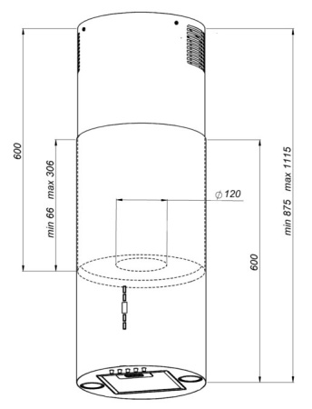Кухонная вытяжка островная Konigin Fury White 31