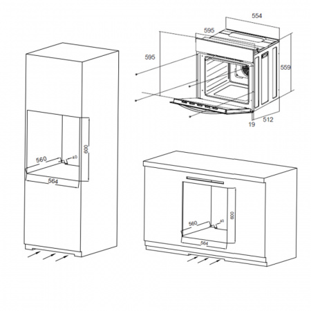 Шкаф духовой электрический Maunfeld EOEC.564TB