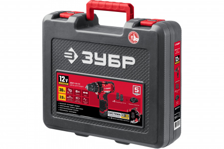 Дрель-шуруповерт Зубр ДШЛ-125-22 2 АКБ (2Ач), в кейсе