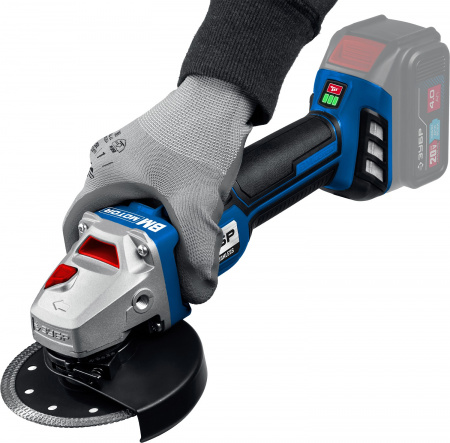 Угловая шлифовальная машина бесщеточная Зубр 20В, без АКБ, в коробке, Профессионал. AB-125