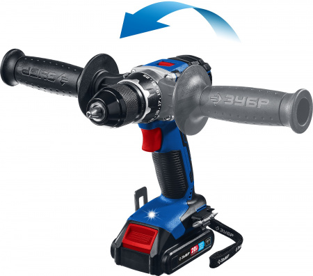 Дрель-шуруповерт бесщеточная Зубр, 2 АКБ (2Ач), в кейсе, Профессионал. DB-201-22