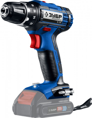 Дрель-шуруповерт Зубр 20В, без АКБ, в коробке, Профессионал. DL-201