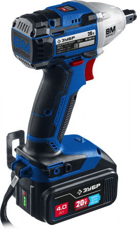 Гайковерт Зубр 20В бесщеточный, 2 АКБ (4Ач), в кейсе, Профессионал. GB-250-42