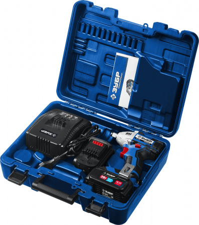 Гайковерт Зубр 20В бесщеточный, 2 АКБ (4Ач), в кейсе, Профессионал. GB-250-42