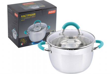 Кастрюля Bravo 2,9 л, из нерж стали с крышкой