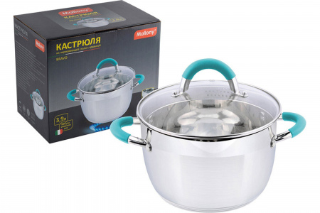 Кастрюля Bravo 3,9 л, из нерж стали с крышкой