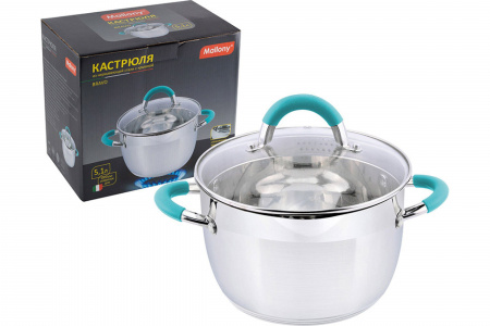 Кастрюля Bravo 5,1 л, из нерж стали с крышкой