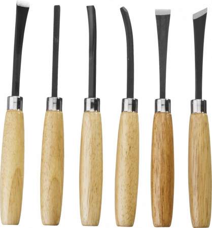 Набор Stayer 1832-H6 : Резцы фигурные, с деревянной ручкой, 6шт