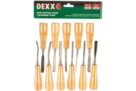 Набор Dexx: Стамески фигурные "МИНИ" с деревянной ручкой, 11шт 1834-H11_z01