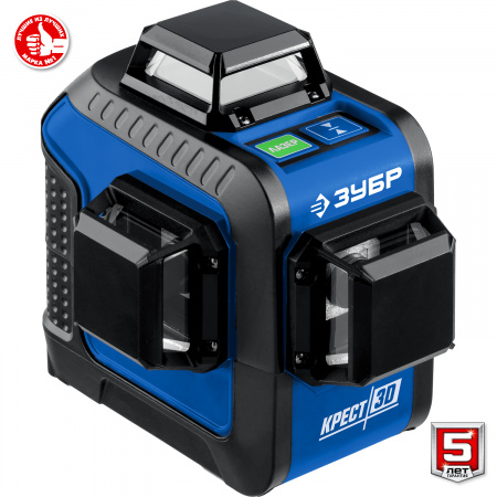 Нивелир лазерный зеленый Зубр Крест-3D, 360° серия ПРОФЕССИОНАЛ 34909