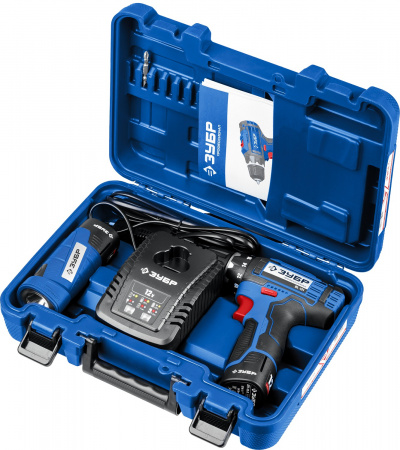 Дрель-шуруповерт Зубр  DL-121-22F, 2 АКБ (2 Ач) + LED фонарь, в кейсе, серия ПРОФЕССИОНАЛ