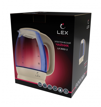 Чайник электрический Lex LX 3002-2 (бежевый)