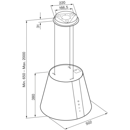 Кухонная вытяжка Krona HOLLY ISOLA 500 BLACK S