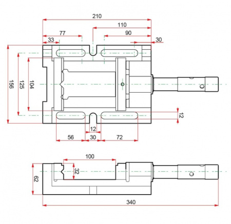 Тиски станочные трехсторонние сверлильные, 100 мм Kraftool 32716-100