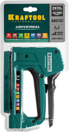 Степлер универсальный лёгкий Kraftool Universal 7-в-1: 53/140/13/ 53F/36/500 31524