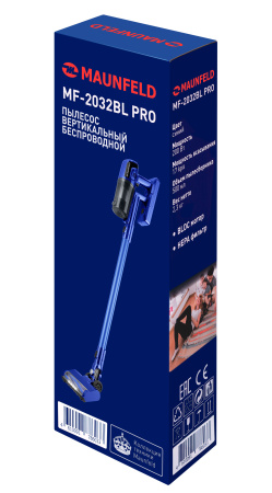 Пылесос вертикальный беспроводной Maunfeld MF-2032BL PRO