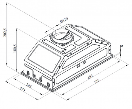 Кухонная вытяжка встраиваемая Monsher Inhit 60 Noir