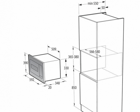 Микроволновая печь встраиваемая Gorenje BM235G1SYB