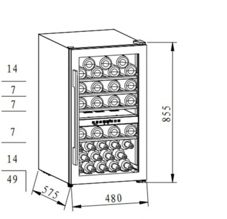 Винный шкаф Maunfeld MFWC-124D49