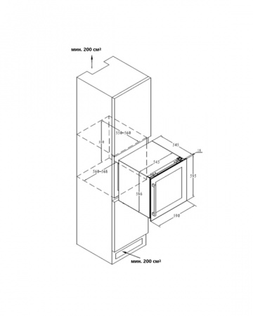 Винный шкаф встраиваемый Maunfeld MBWC-92D36