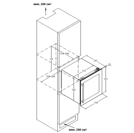 Винный шкаф встраиваемый Maunfeld MBWC-92S36