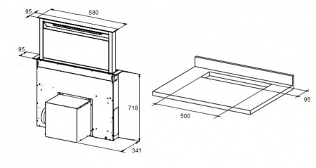 Вытяжка Weissgauff Down Draft Lich 60 BL Sensor