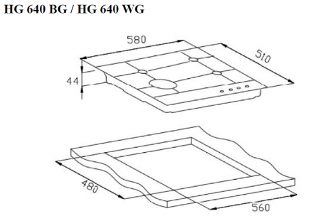 Варочная панель газовая Weissgauff HG 640 WG