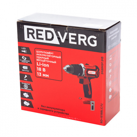Дрель-шуруповерт ударная аккумуляторная RedVerg RD-IS18BLC/U