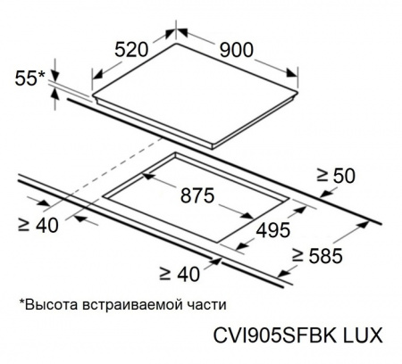 Варочная панель индукционная Maunfeld CVI905SFBK LUX