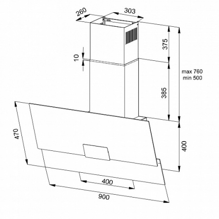 Вытяжка Korting KHC 96373 BXGN
