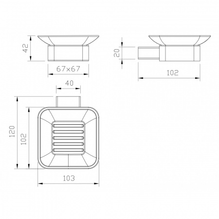 Держатель для мыла настенный Milacio Ultra MCU.952.GD золото