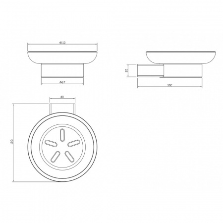Держатель для мыла настенный Milacio Ultra MCU.962.GD золото