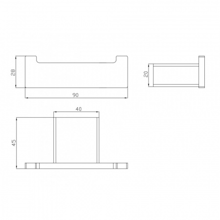 Крючок для полотенца Milacio Ultra двойной чёрный матовый