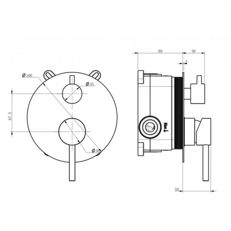 Система для душа Milacio Ultra 150 MCU.150.MB чёрный матовый